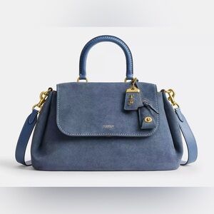 Coach Slouchy Rogue Top Handle Bag - Brass Light Denim UU